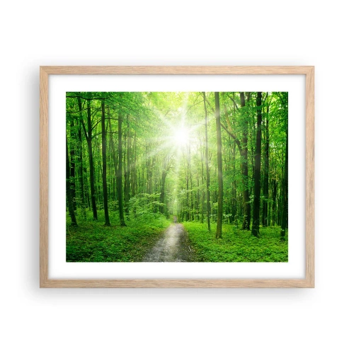 Plakát v rámu světlý dub - Zelená katedrála - 50x40 cm