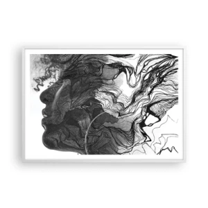 Plakát v bílém rámu - Zapletená ve snech - 100x70 cm