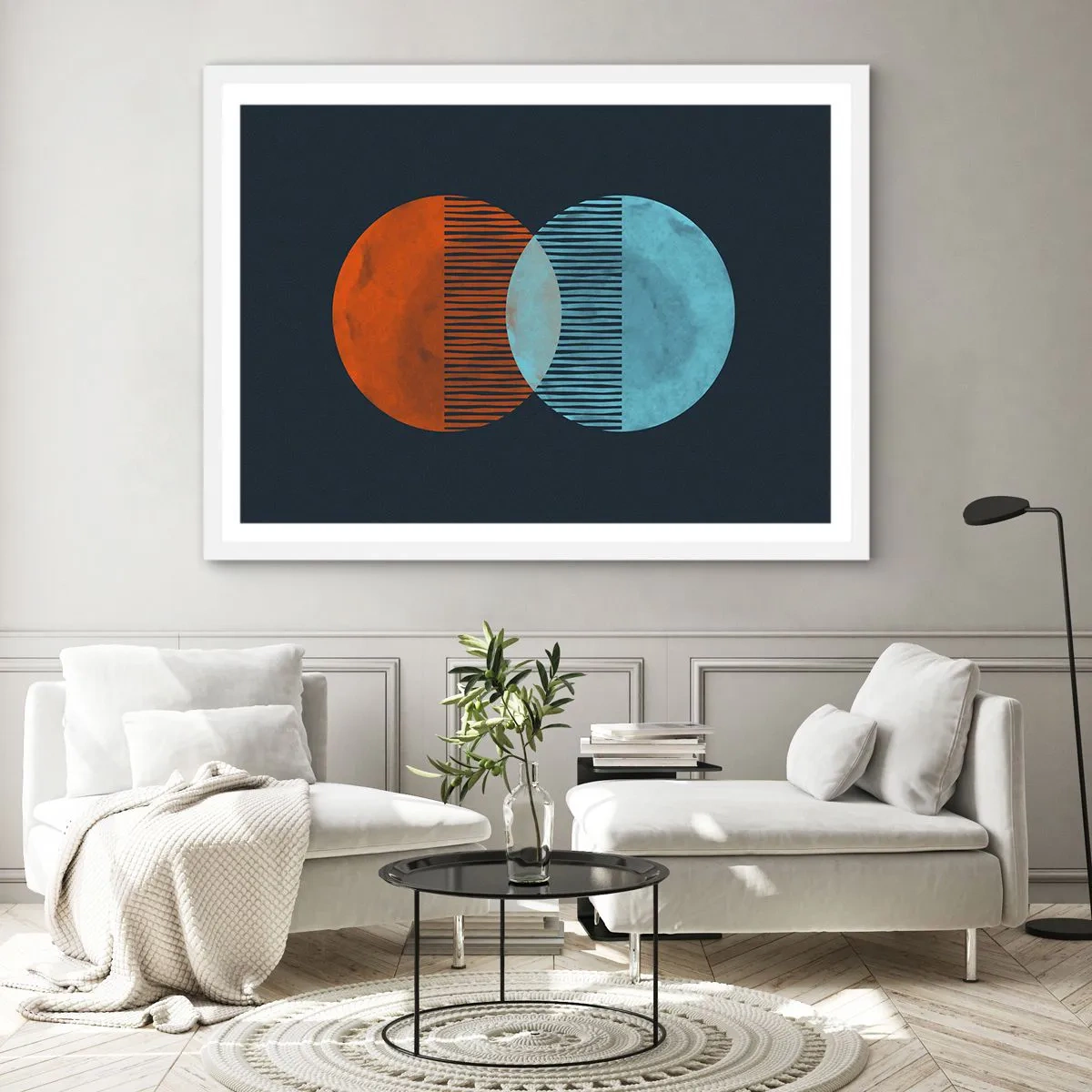 Plakát v bílém rámu - Astronomická fantazie - 40x30 cm
