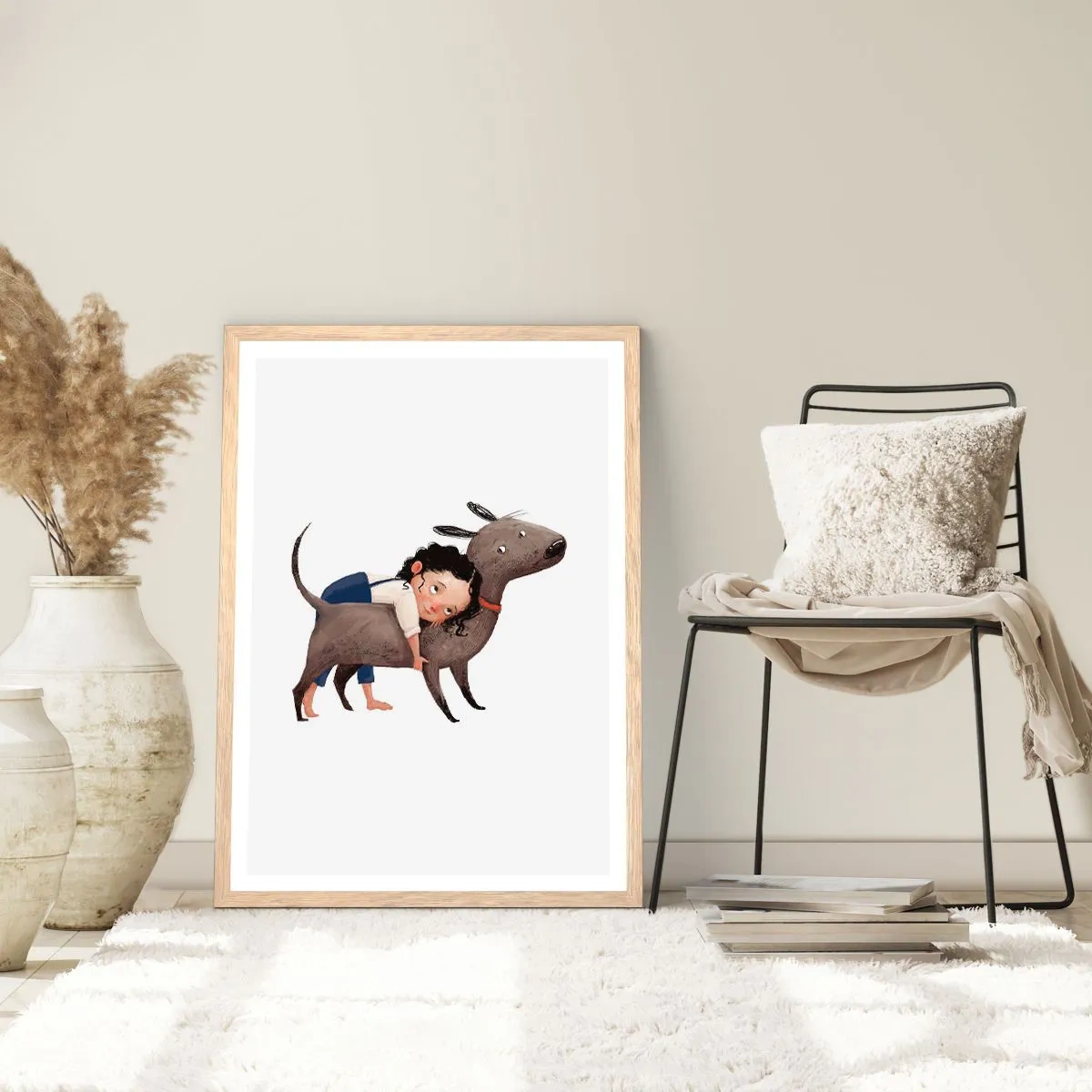 Plakát v rámu světlý dub - Nejlepší přátelé - 70x100 cm