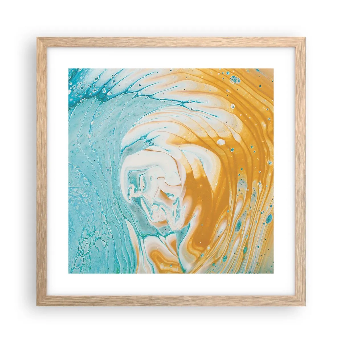 Plakát v rámu světlý dub - Pastelový vír - 40x40 cm