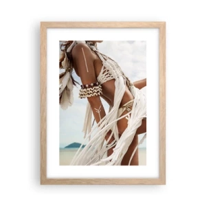 Plakát v rámu světlý dub - Kněžka slunce - 30x40 cm