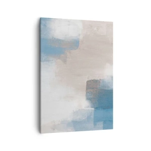 Obraz na plátně - Růžová abstrakce za modrým závojem - 50x70 cm