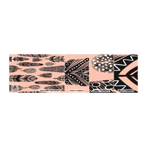 Vzor Fototapety Samolepicí Deluxe Sticker - Indiánská kolekce - Abstrakce, Peří, Boho - 100x30 cm