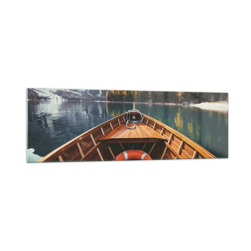 Obraz na skle - Horská túra - 160x50 cm