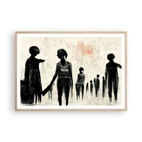 Plakát v rámu světlý dub - Proti samotě - 100x70 cm