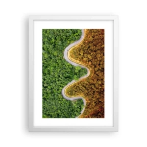 Plakát v bílém rámu - Hranice a průlomy - 30x40 cm