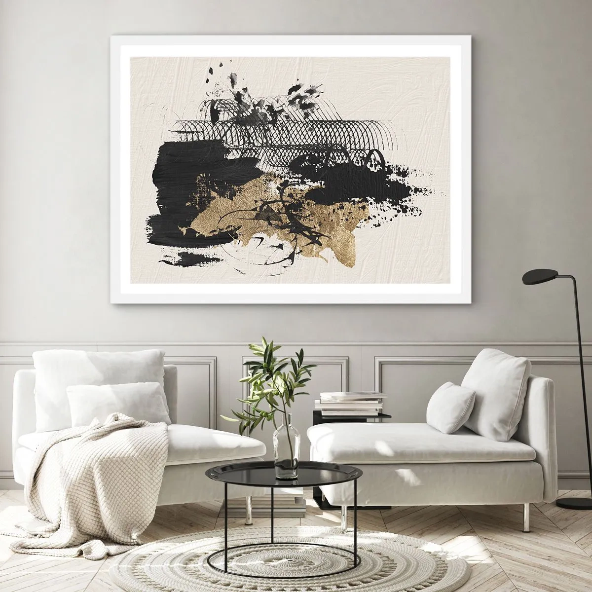Plakát v bílém rámu - Kompozice s vášní - 70x50 cm