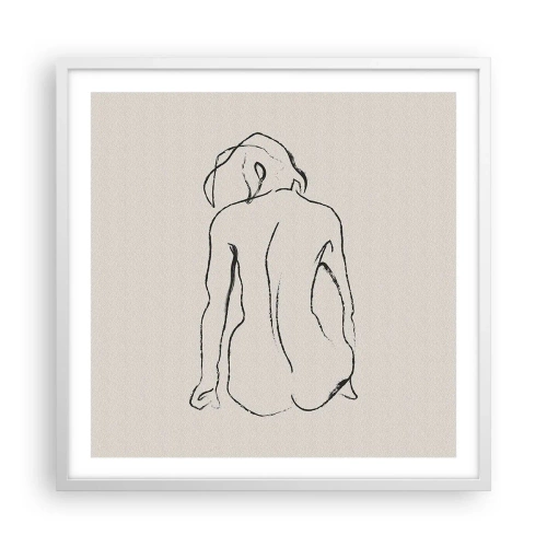Plakát v bílém rámu - Dívčí akt - 60x60 cm