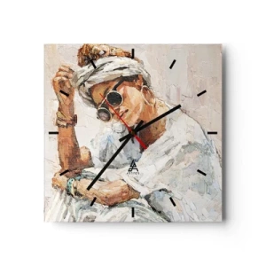 Nástěnné hodiny - Portrét v plném slunci - 30x30 cm