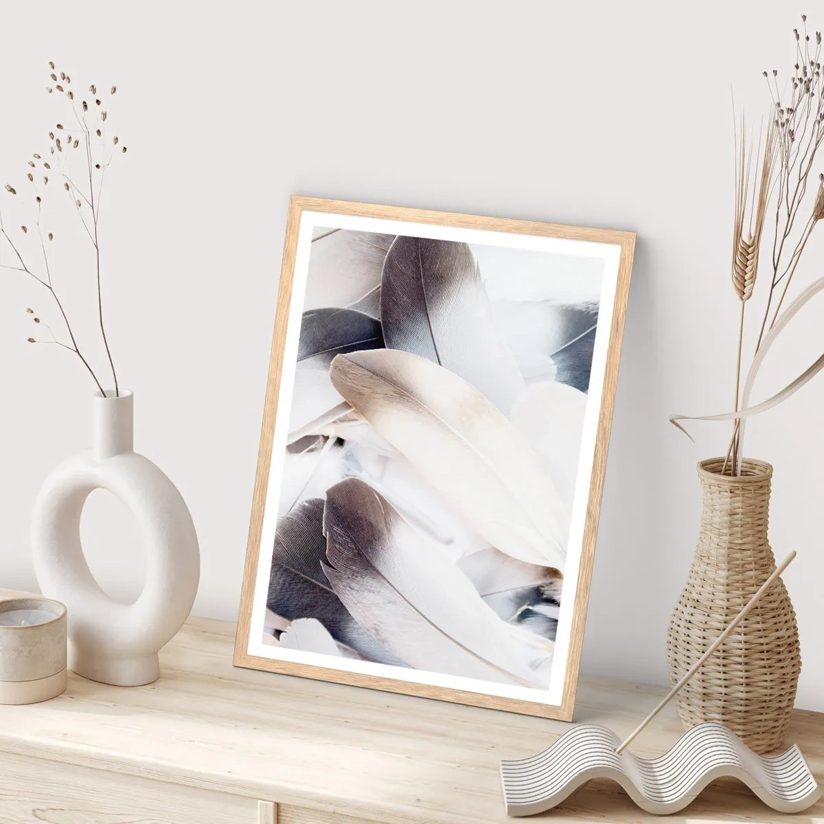 Plakát v rámu světlý dub - Téměř andělské - 50x70 cm