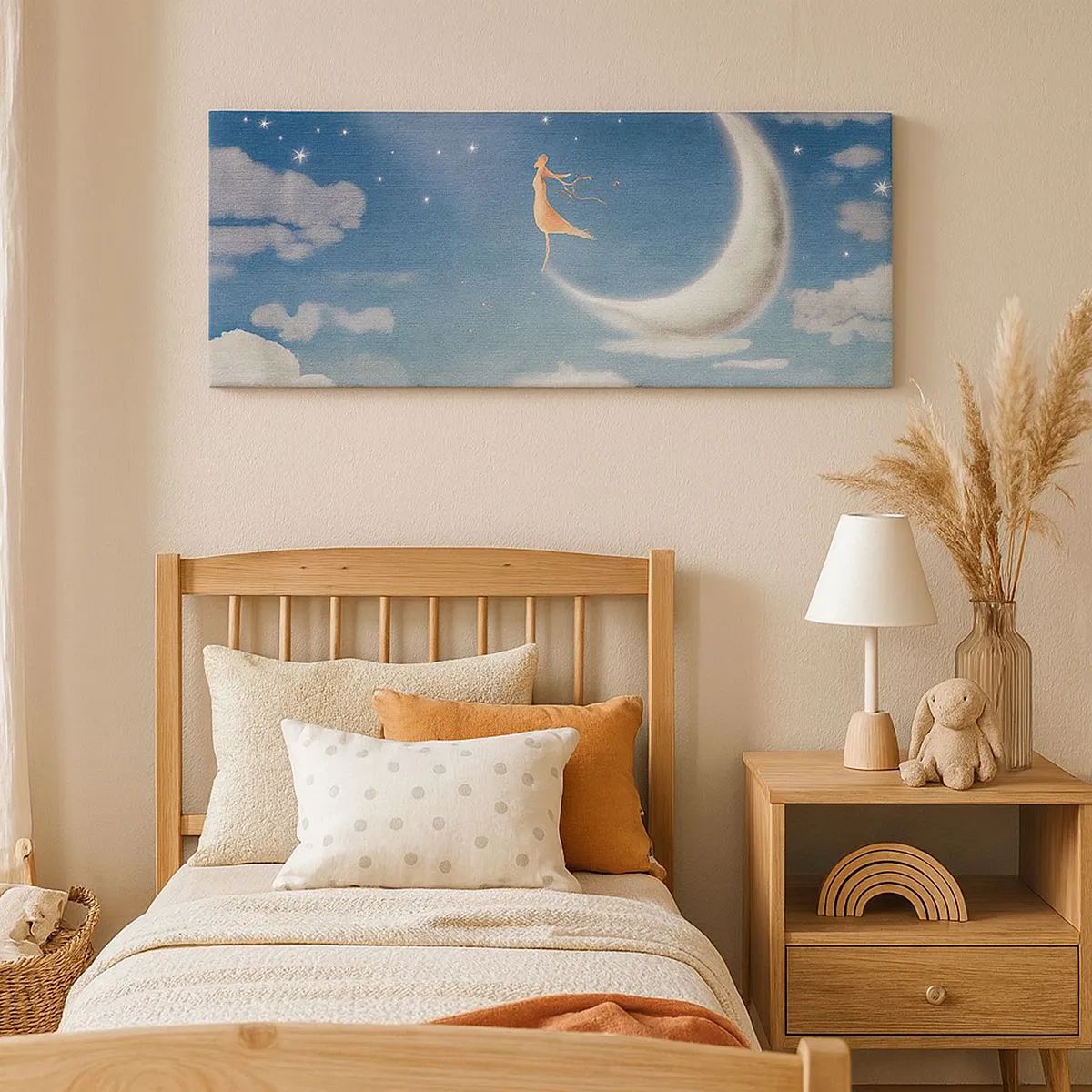 Obraz na plátně - Modrá koketa - 100x40 cm