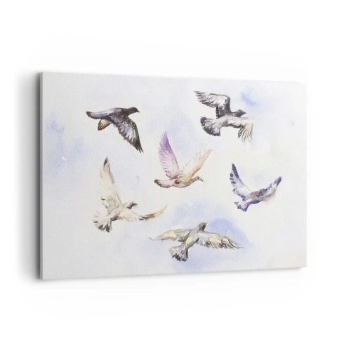 Obraz na plátně - Svoboda v šedé a modré - 120x80 cm