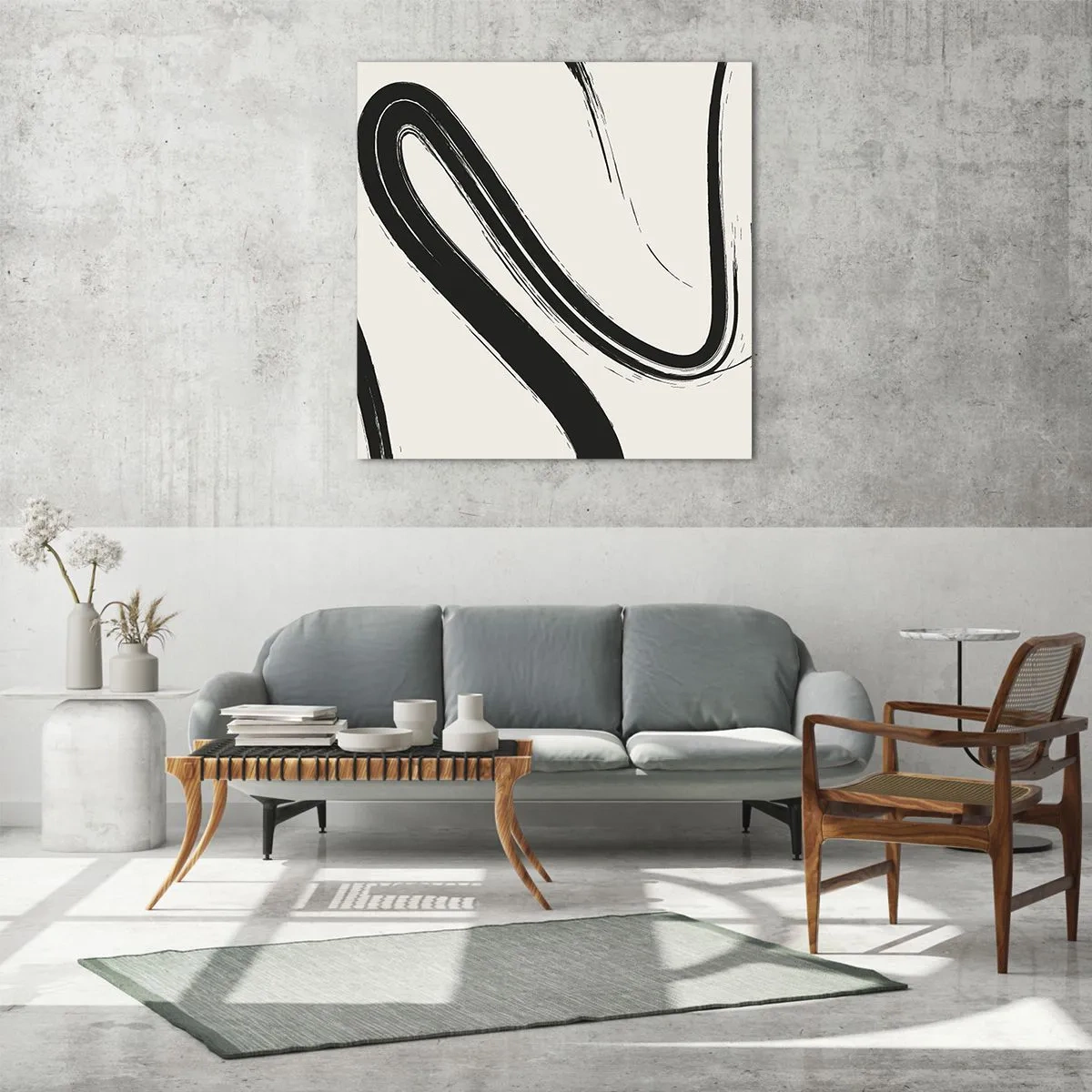 Obraz na skle - Černobílý rozmar - 60x60 cm