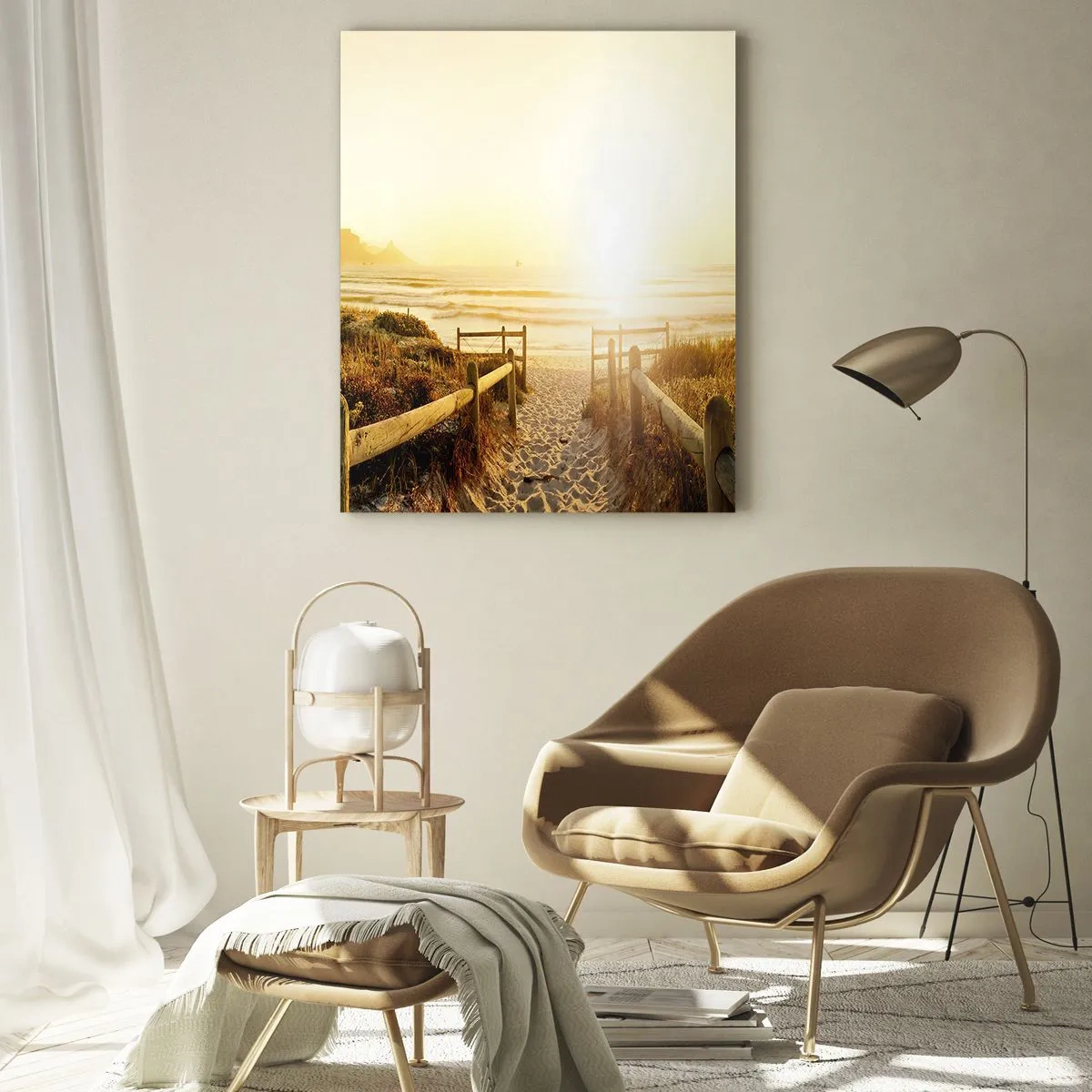 Obraz na skle - Dunami směrem ke slunci - 50x70 cm