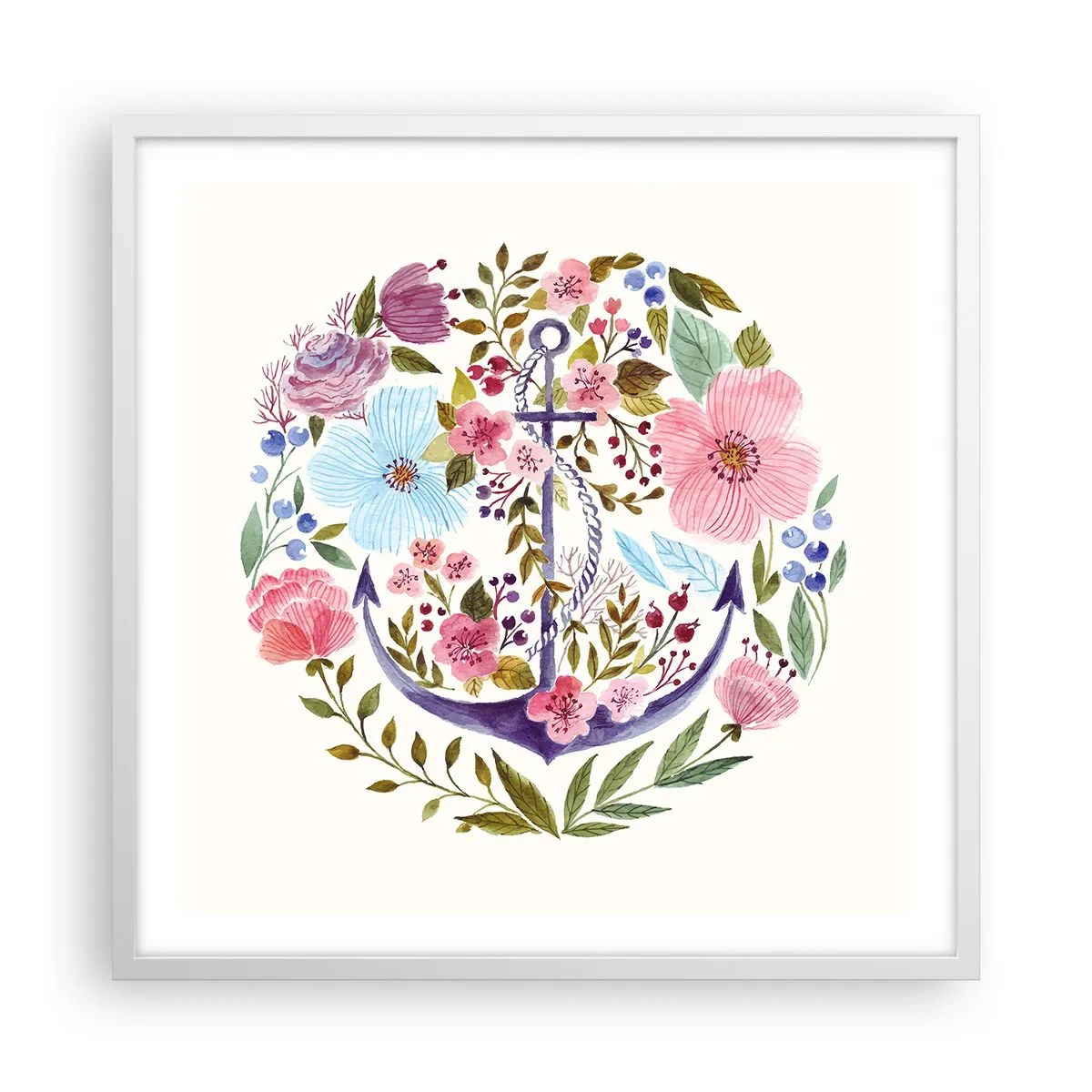 Plakát v bílém rámu - Námořníkův hezký sen - 60x60 cm