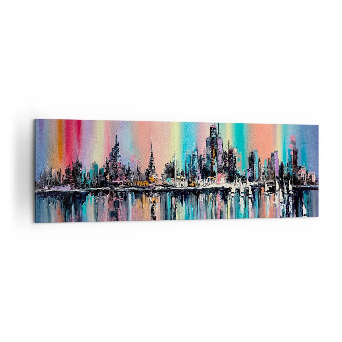 Obraz na plátně - Noční proud světla - 160x50 cm