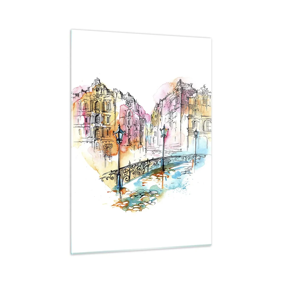 Obraz na skle - Srdce města - 50x70 cm