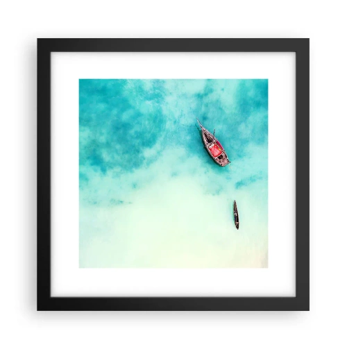 Plakát v černém rámu - Protože na plážích Zanzibaru, když je přebytek vody… - 30x30 cm