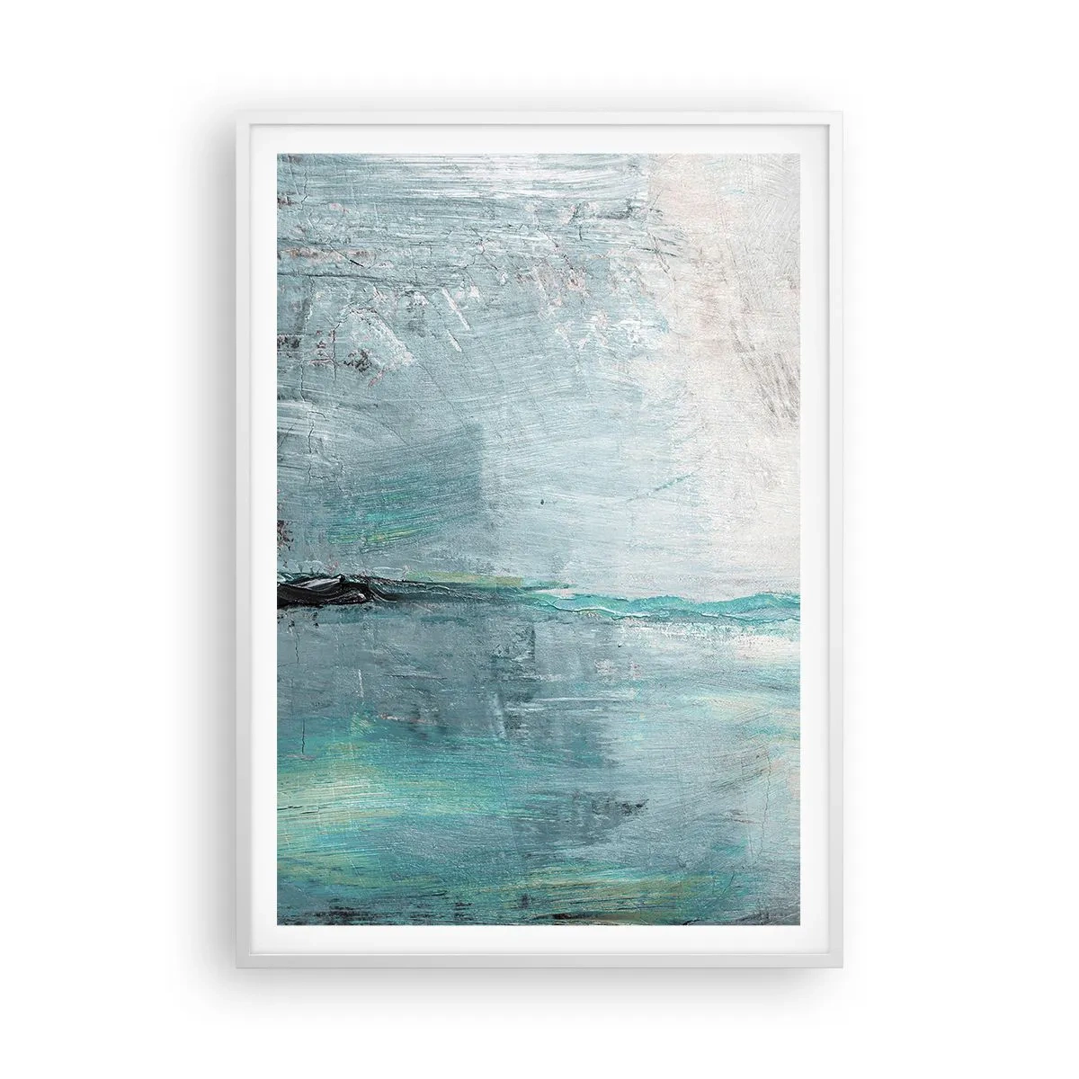 Plakát v bílém rámu - Horizontálně v modři - 70x100 cm