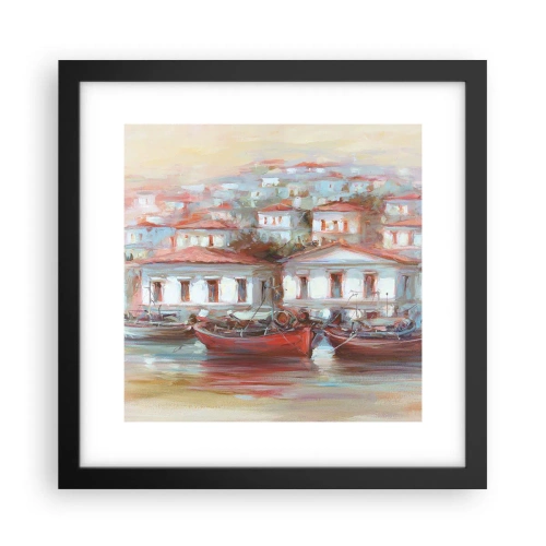 Plakát v černém rámu - Šťastné městečko - 30x30 cm