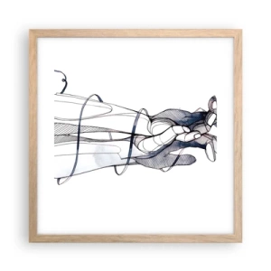 Plakát v rámu světlý dub - Studie o dotyku - 40x40 cm