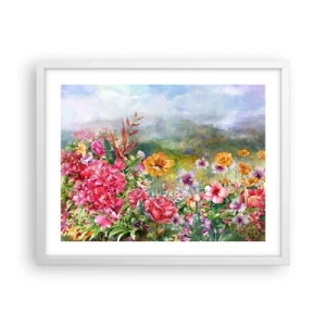 Plakát v bílém rámu - Zahrada, která se zbláznila - 50x40 cm