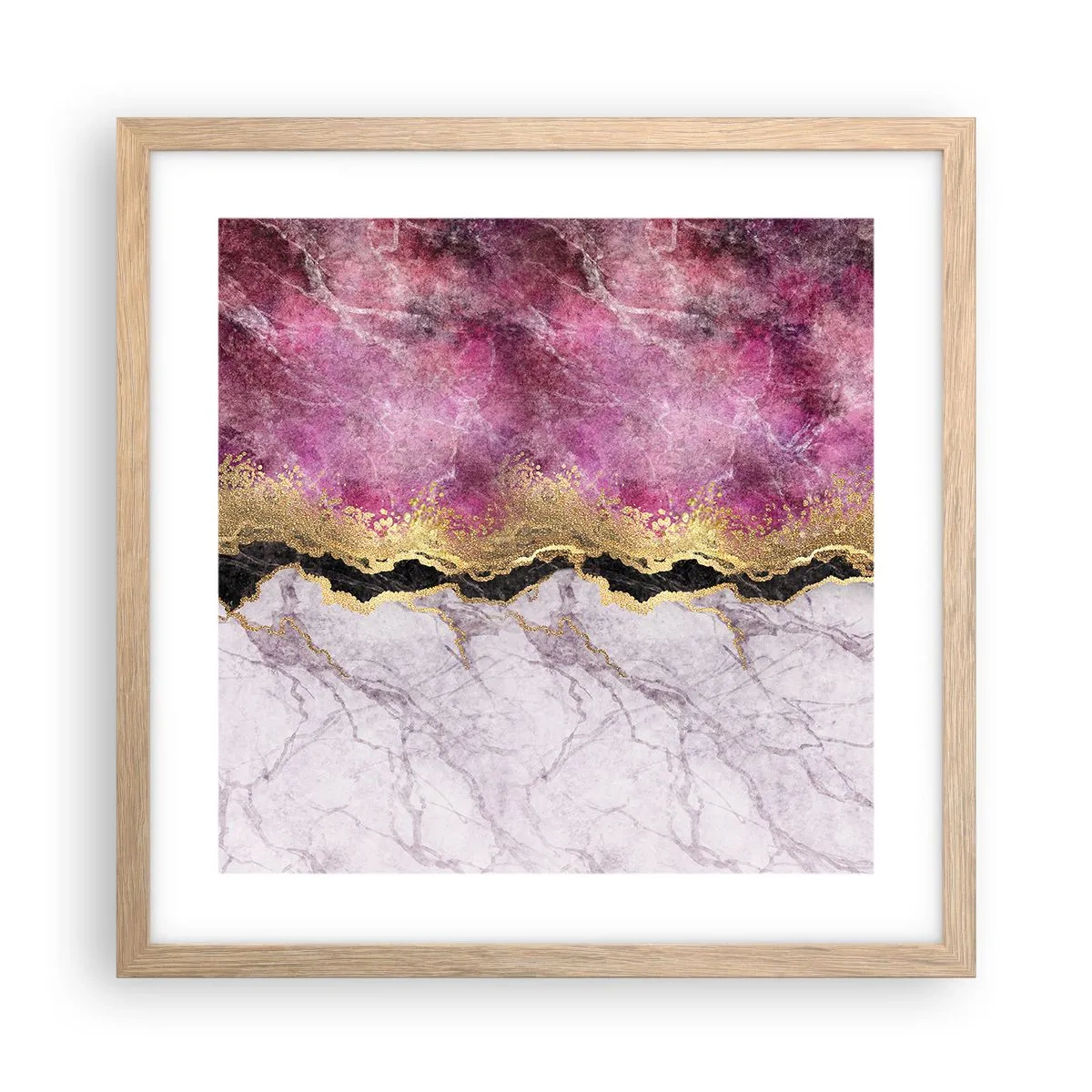 Plakát v rámu světlý dub - Na hranici - 40x40 cm