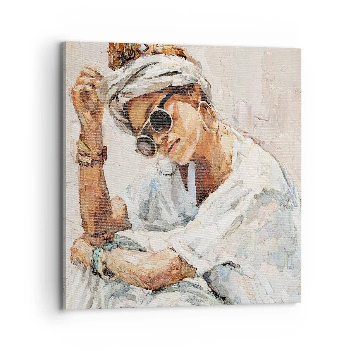 Obraz na plátně - Portrét v plném slunci - 70x70 cm