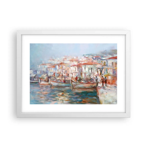 Plakát v bílém rámu - Pastelová dovolená - 40x30 cm