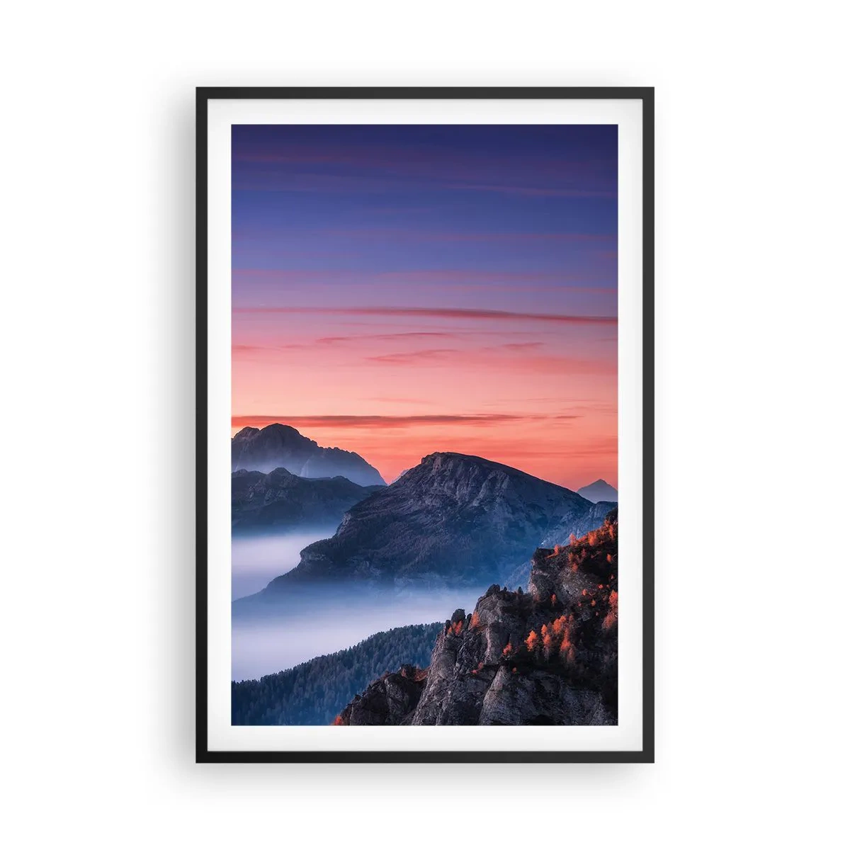 Plakát v černém rámu - Nad údolími - 61x91 cm