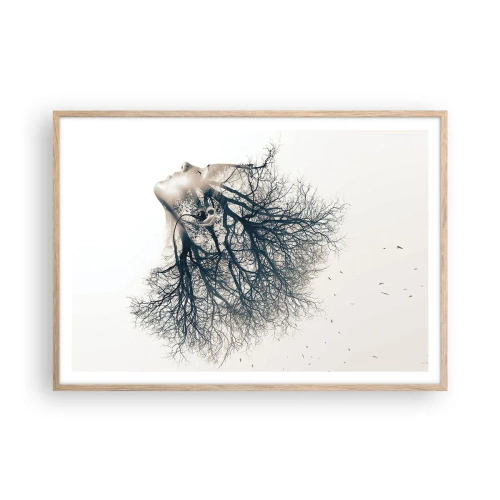 Plakát v rámu světlý dub - Okouzlená šepotem stromu - 100x70 cm