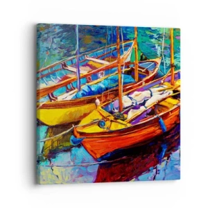 Obraz na plátně - Na vodě husté od barev - 30x30 cm