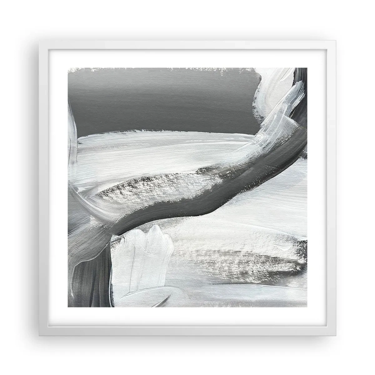 Plakát v bílém rámu - Pevným pohybem - 50x50 cm