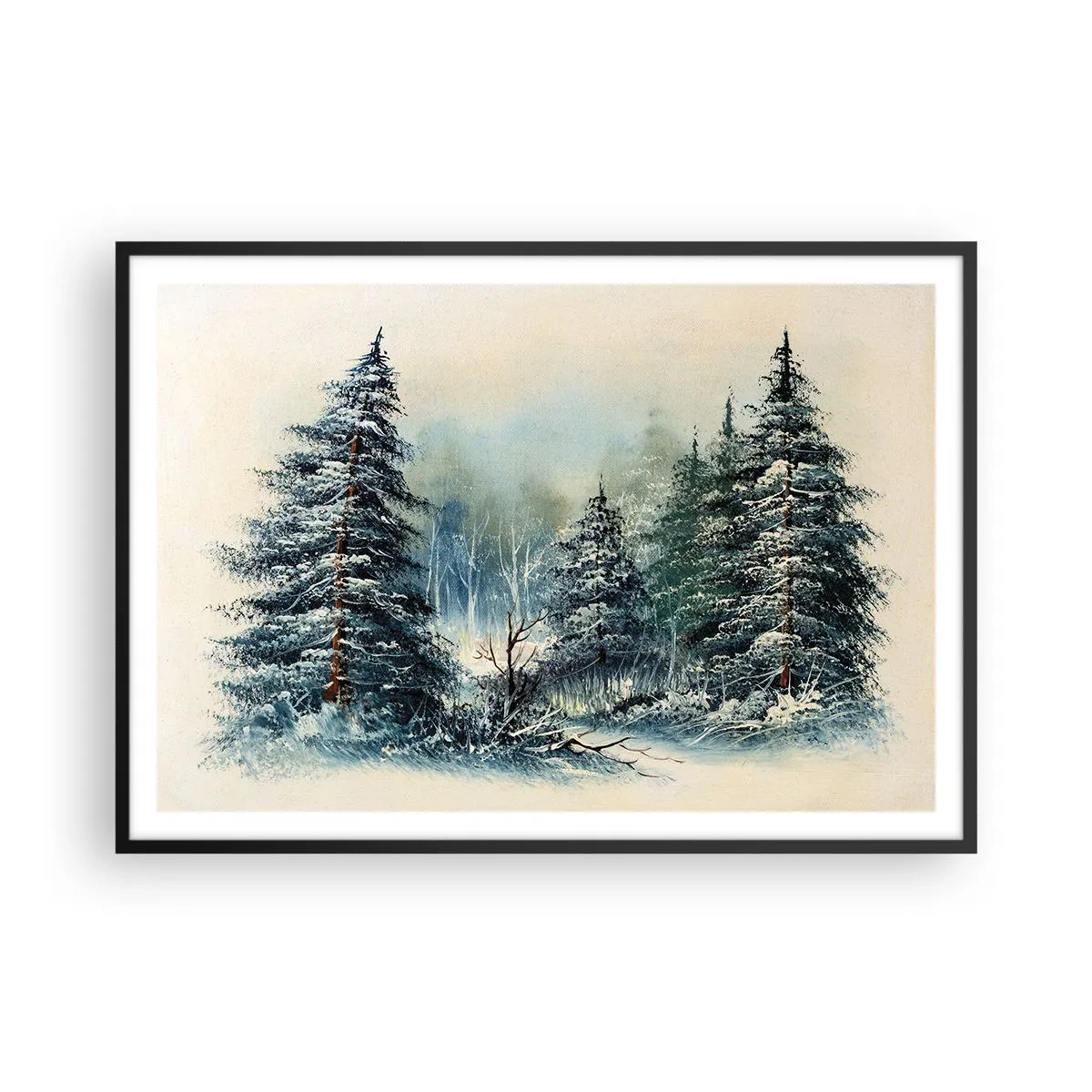 Plakát v černém rámu - Připravení na Vánoce - 100x70 cm