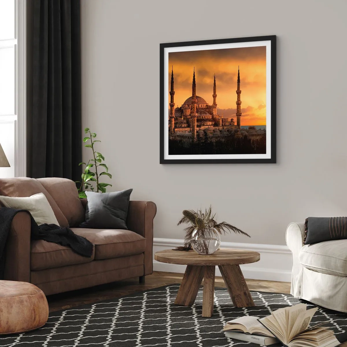 Plakát v černém rámu - Bůh je velký - 50x50 cm