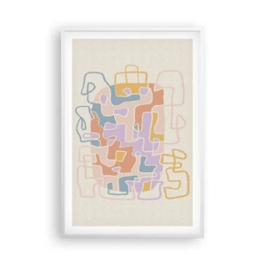 Plakát v bílém rámu - Labyrint – veselé dobrodružství - 61x91 cm