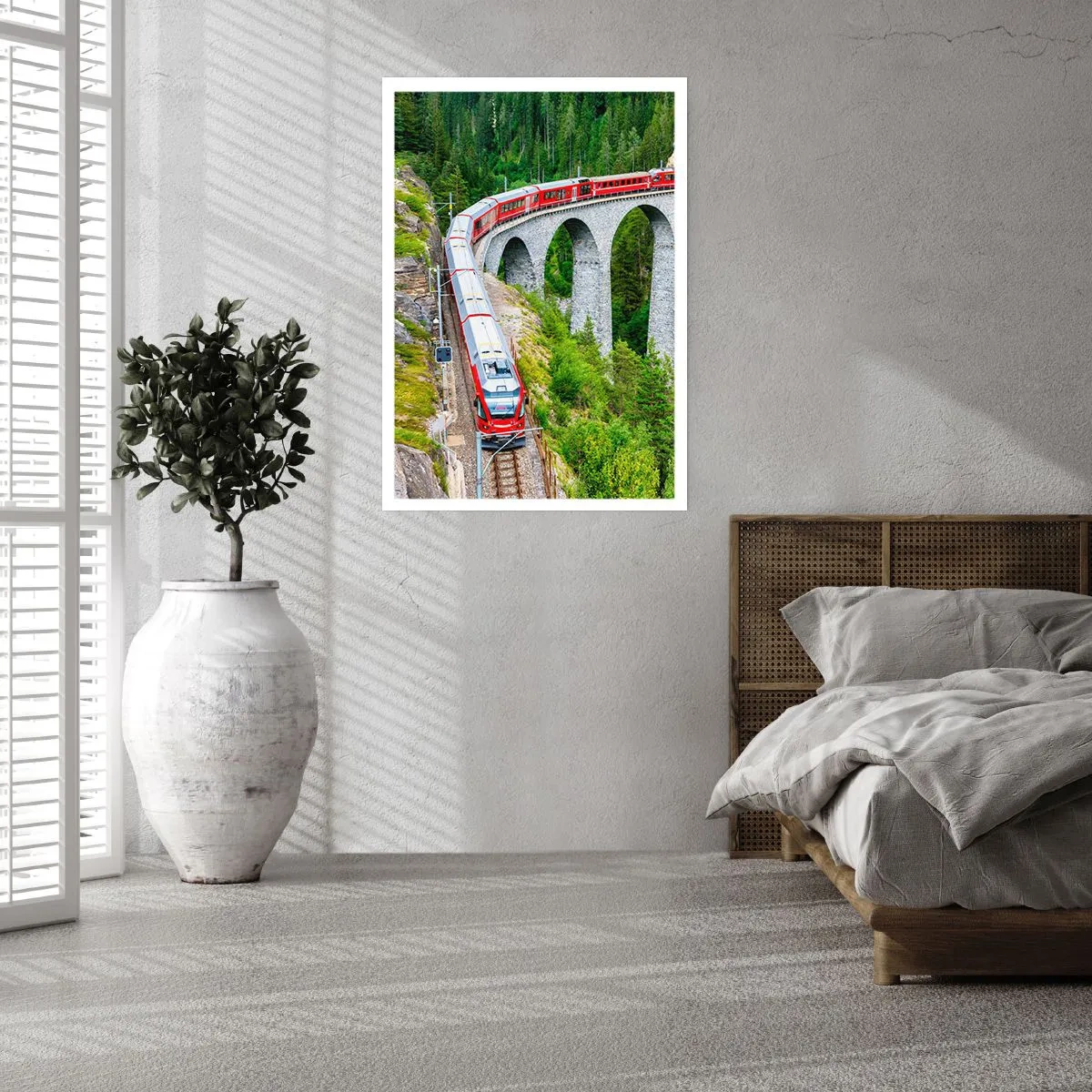 Plakát - Horský výhled přímo z vlaku - 30x40 cm