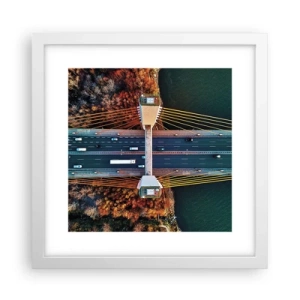 Plakát v bílém rámu - Za vodami, za lesy - 30x30 cm