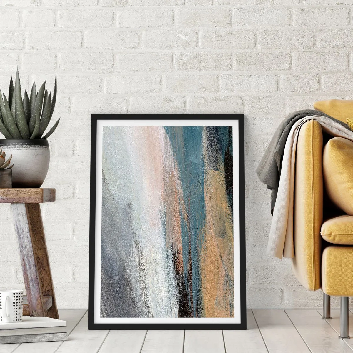 Plakát v černém rámu - Abstrakce: severní krajina - 70x100 cm