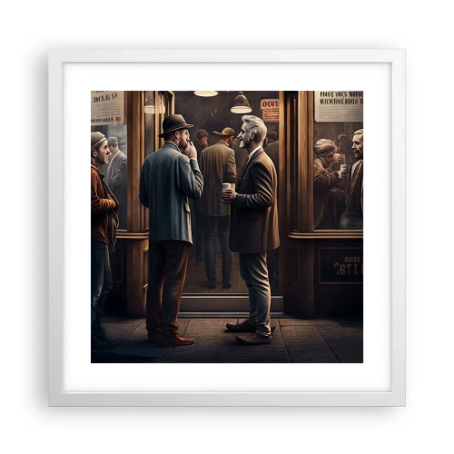 Plakát v bílém rámu - Dobrá chvíle dne - 40x40 cm