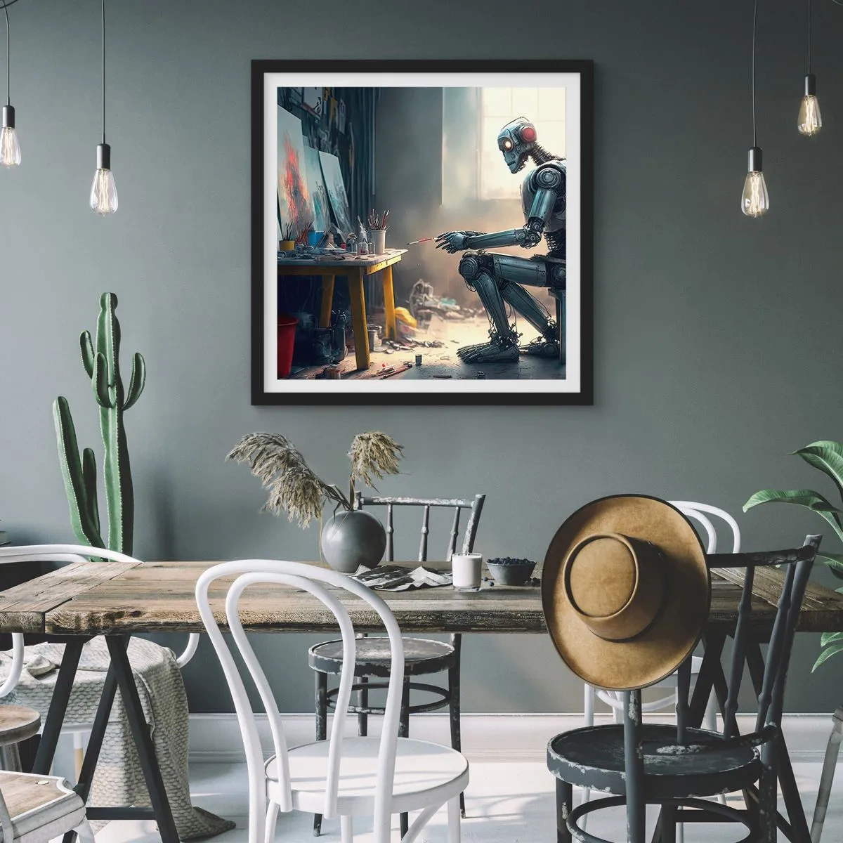 Plakát v černém rámu - Akt stvoření - 60x60 cm