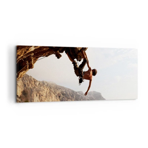 Obraz na plátně - Svět smrsknutý v ruce na sesuvu balvanu - 120x50 cm