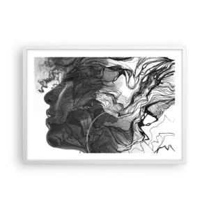 Plakát v bílém rámu - Zapletená ve snech - 70x50 cm
