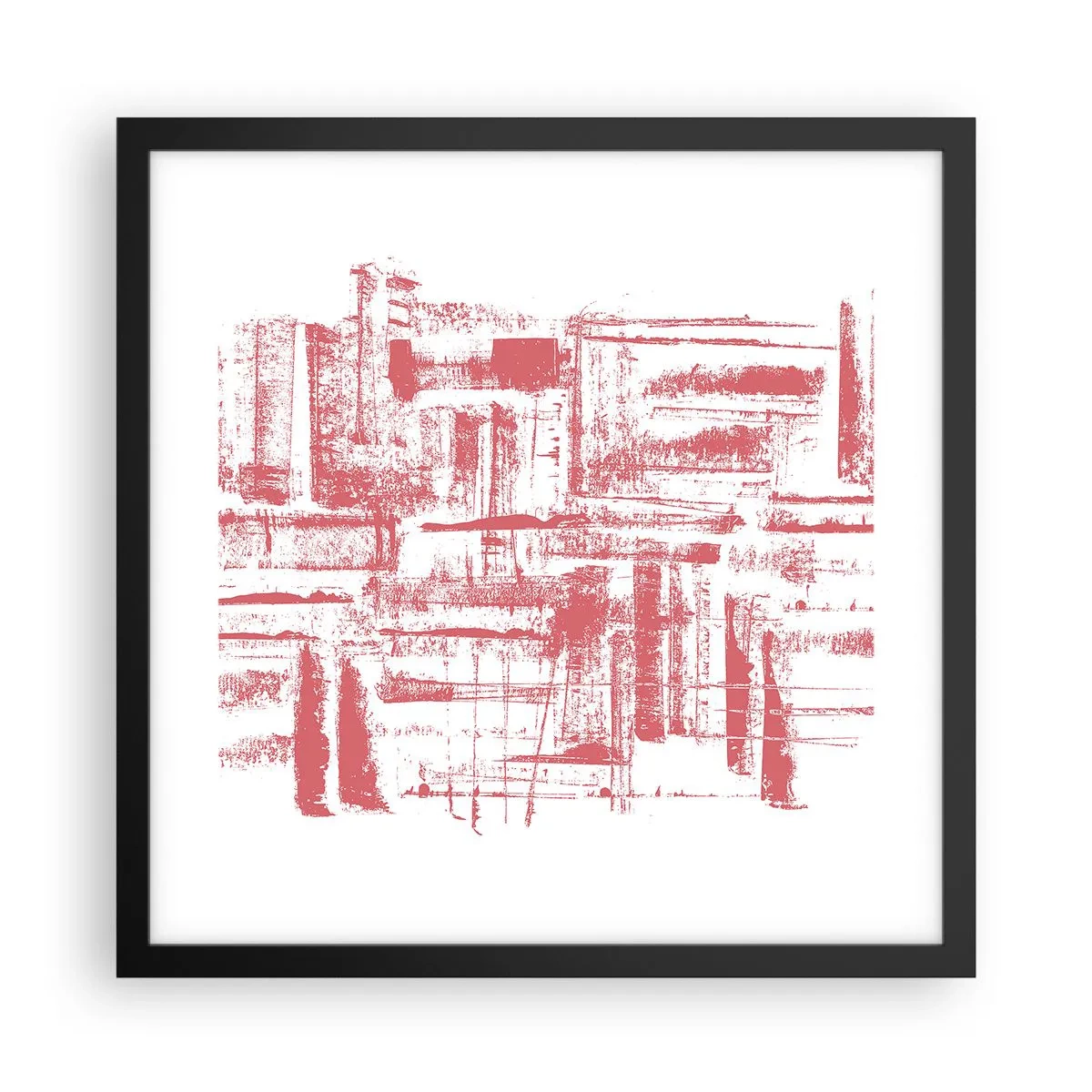 Plakát v černém rámu - Červené město - 40x40 cm
