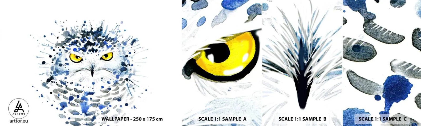 Fototapeta Vzorek Standard Eco - Přímo do očí - Pták, Sova, Zvířata - 100x30 cm