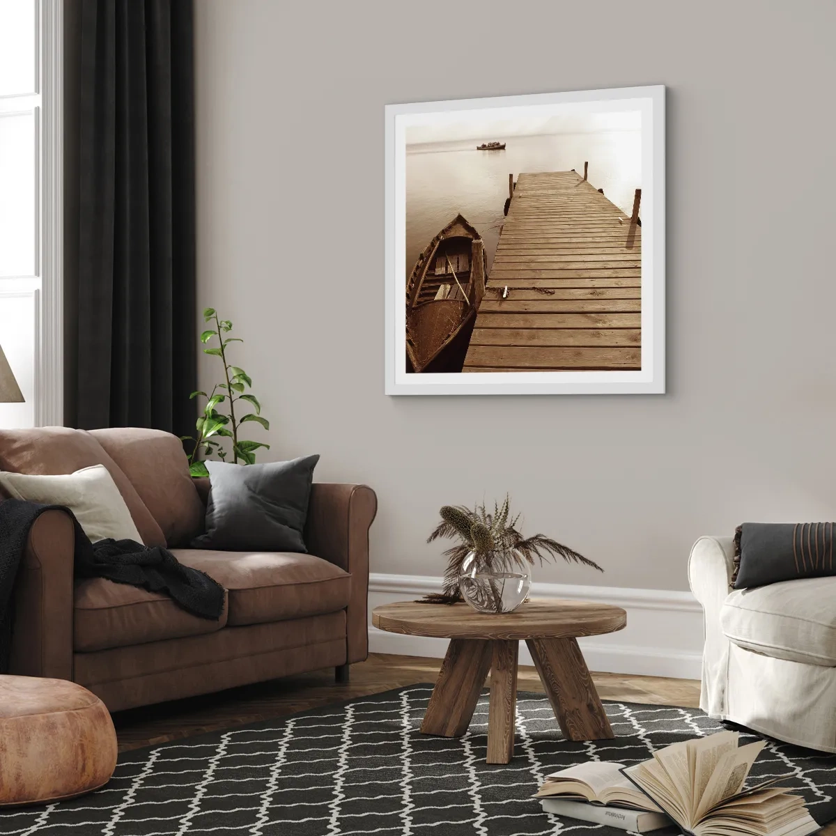 Plakát v bílém rámu - Velký klid - 50x50 cm