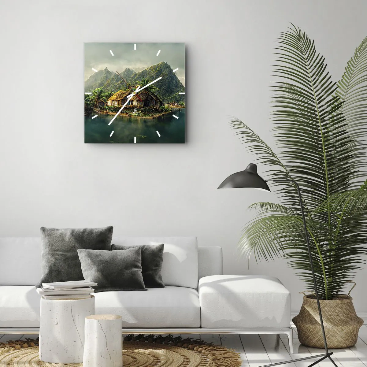 Nástěnné hodiny - Tropický ráj - 40x40 cm