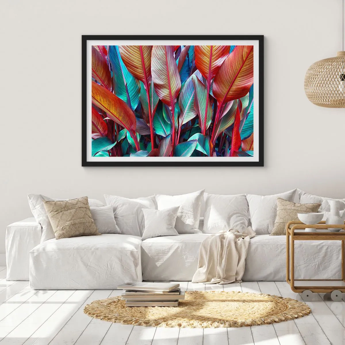 Plakát v černém rámu - Barevná houština - 70x50 cm