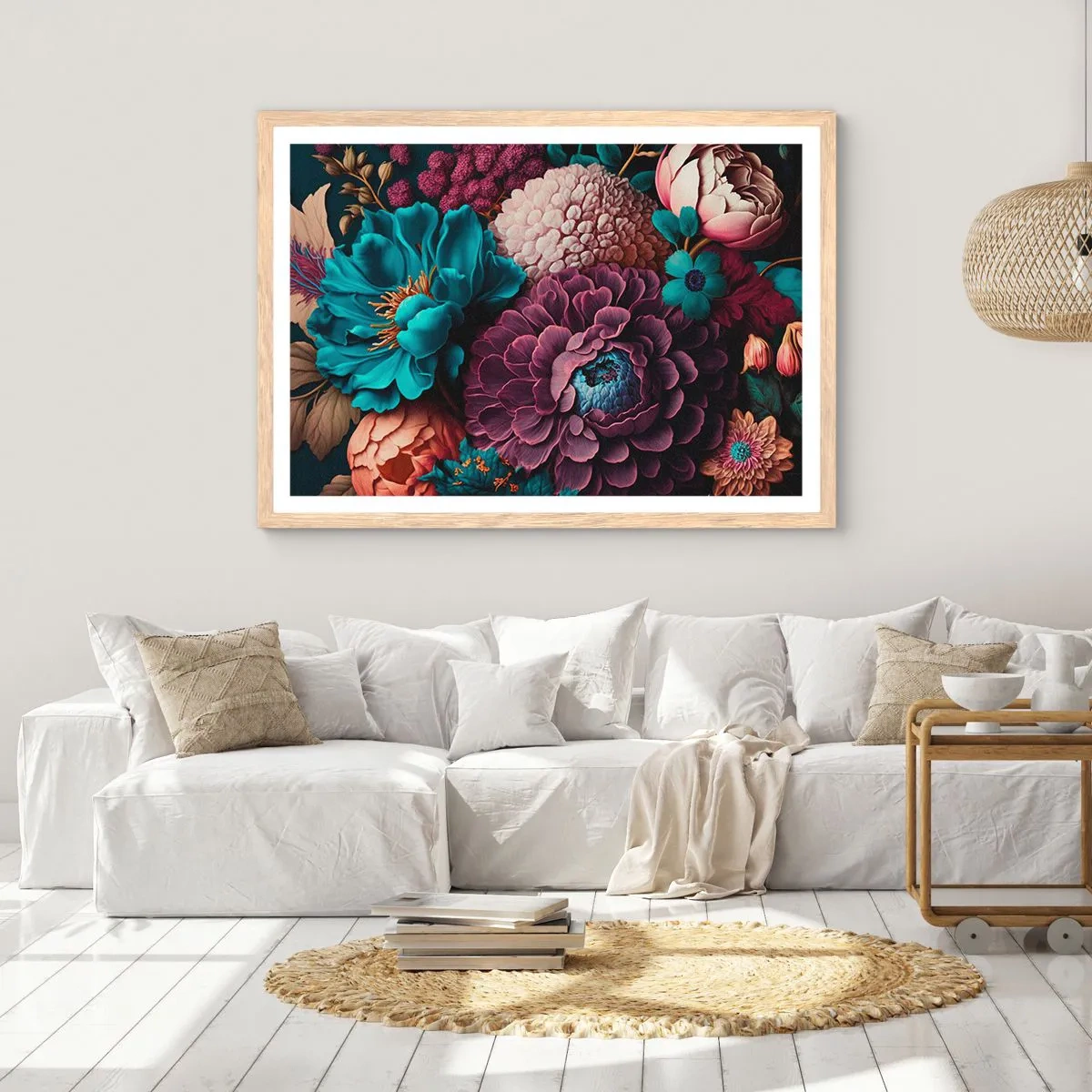 Plakát v rámu světlý dub - Úroda přírody - 70x50 cm
